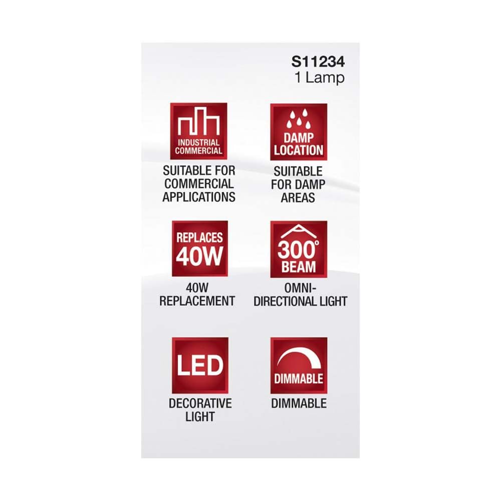 Satco S11234 5W/LED/G9/830/CL/120V/DIM – 5 Watt JCD LED; G9 Base; Clear Finish; 3000K; Soft White; 120 Volt; T4 Shape; 40W HID Equivalent; 2.13" MOL; Dimmable for Various Lighting Applications