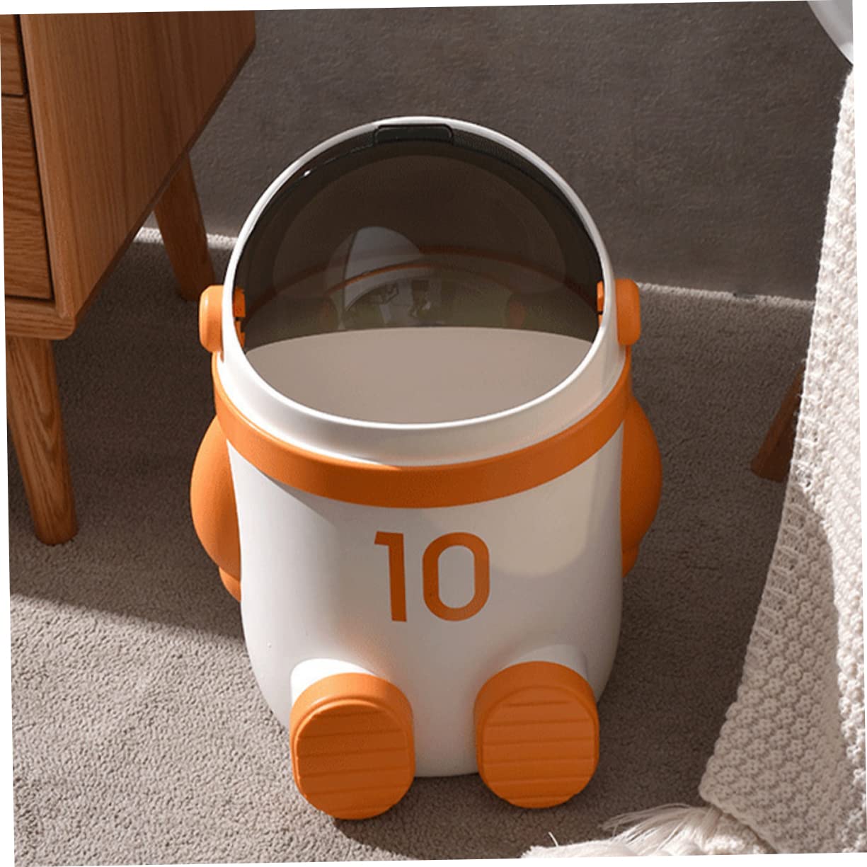 Astronaut Trash Can Garbage Can Kitchen Trash Bin Waste Basket Waste Bin Plastic Trash Can Small Trashcan Small Trash Can Wastepaper Storage Holder Trash Bucket Rubbish Can