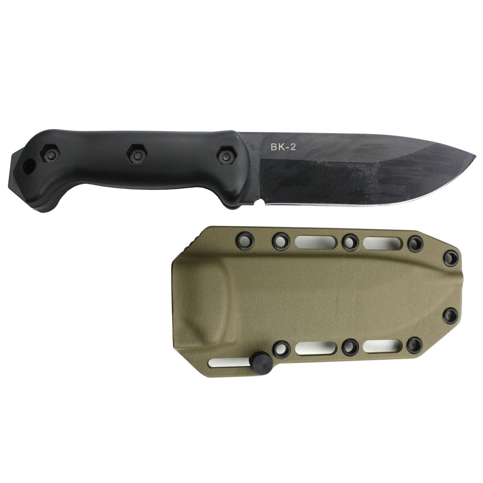 Kydex Sheath fits Ka-Bar Becker BK2 and BK22 with Tension Adjustment & Molle Compatible (FDE)