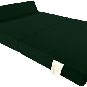 D&D Futon Furniture Portable Folding Bed Mattress, Studio Guest Beds, RV Mattresses, High Density Foam (Hunter Green, 6 x 48 x 80)