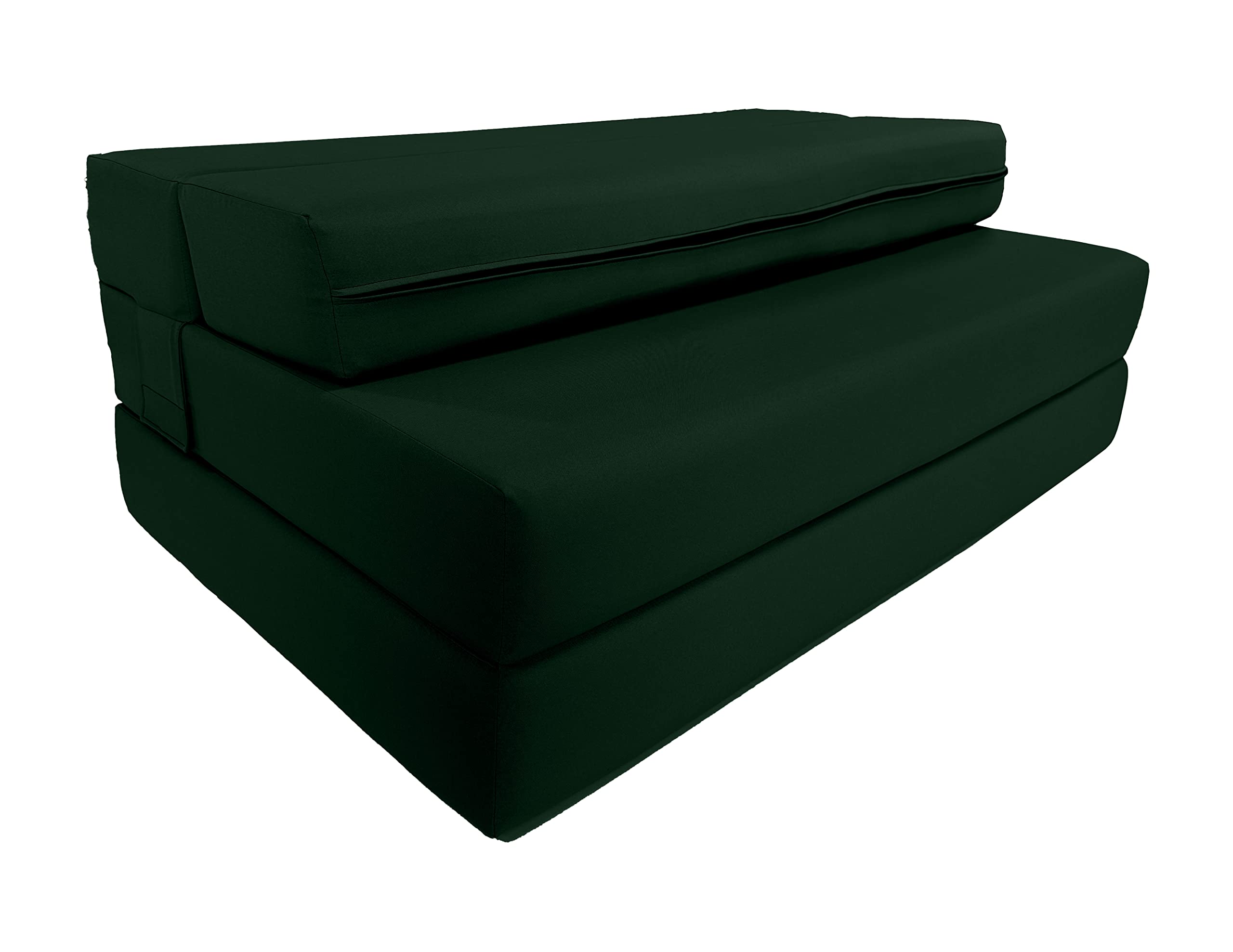 D&D Futon Furniture Portable Folding Bed Mattress, Studio Guest Beds, RV Mattresses, High Density Foam (Hunter Green, 6 x 48 x 80)