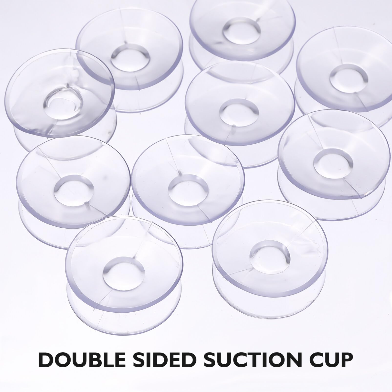 TEHAUX Double Sided Suction Cups, 10pcs Clear Silicone Bumpers Heavy Duty Desk Glass Suction Cups 30mm Double Sided Sucker Pads Bathroom Suction Cup Hooks Small Suction Cups