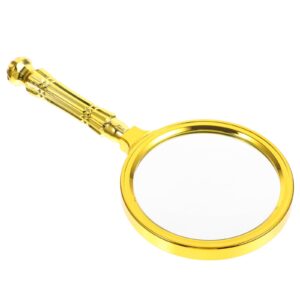 Gold Plated Magnifying Glass Portable Magnifying Lens Metal Magnifying Glass Hand Held Magnifying Glass Detective Kit Golden Magnifying Glass