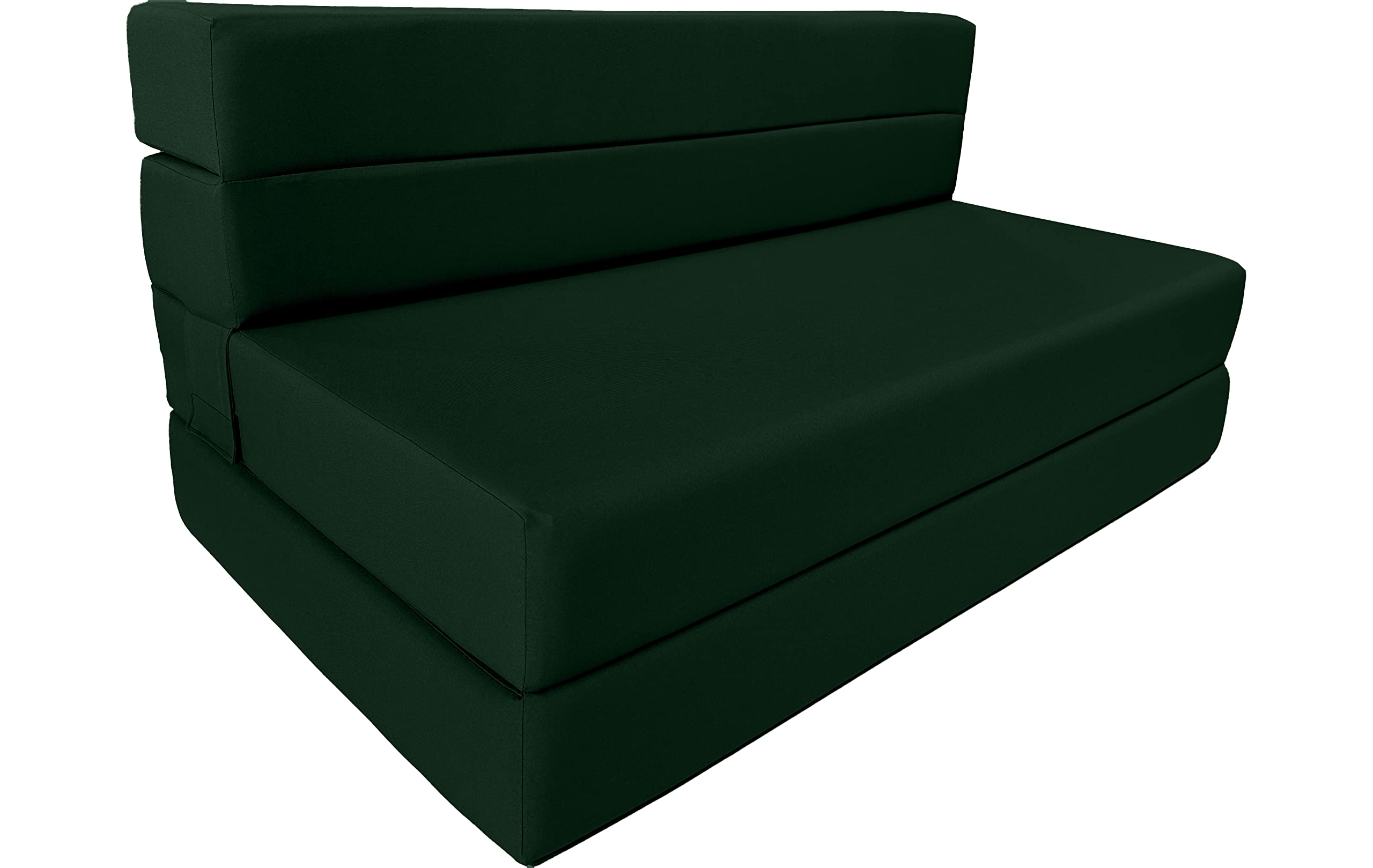 D&D Futon Furniture Portable Folding Bed Mattress, Studio Guest Beds, RV Mattresses, High Density Foam (Hunter Green, 6 x 48 x 80)