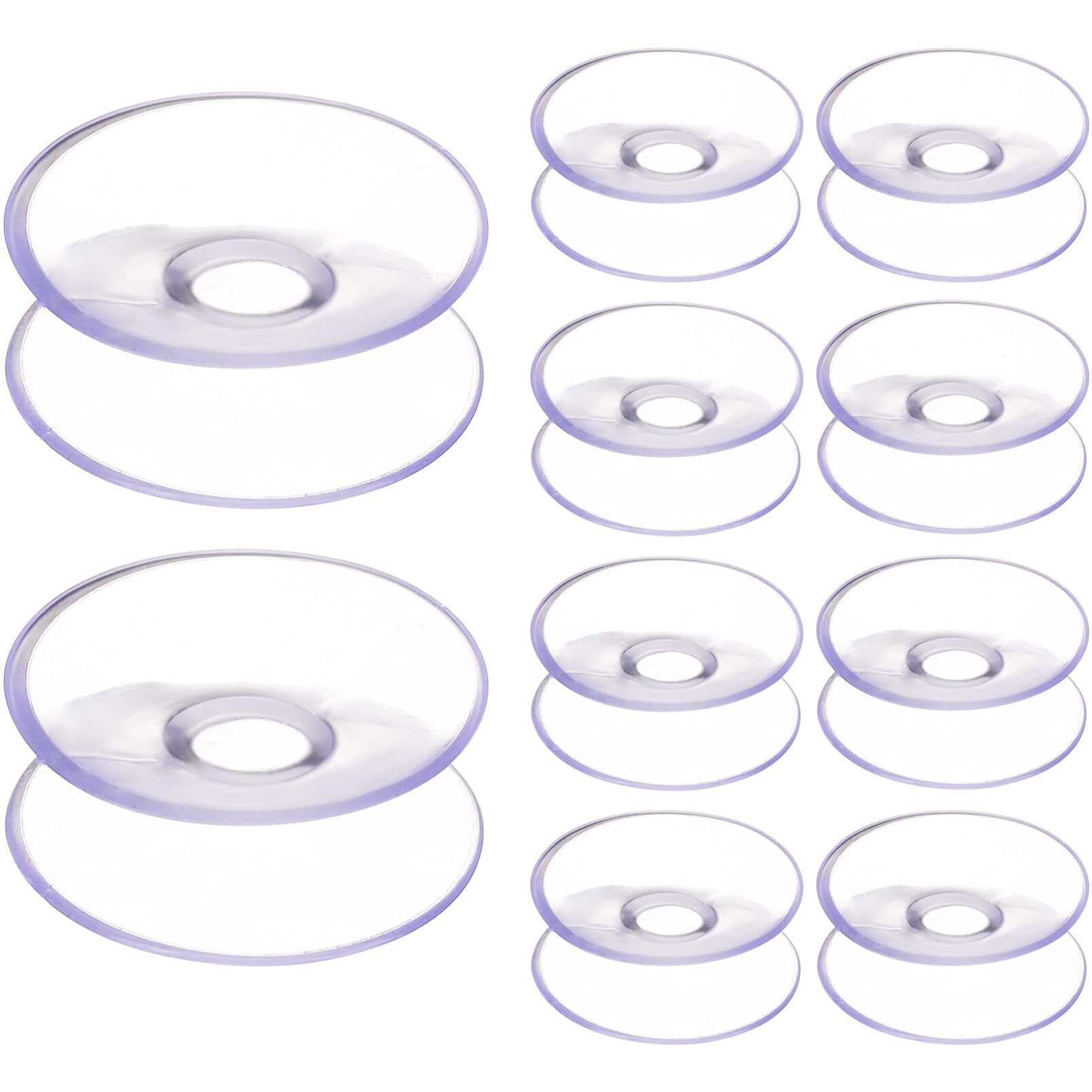 TEHAUX Double Sided Suction Cups, 10pcs Clear Silicone Bumpers Heavy Duty Desk Glass Suction Cups 30mm Double Sided Sucker Pads Bathroom Suction Cup Hooks Small Suction Cups