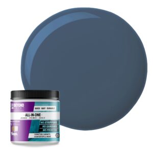 beyond paint all-in-one refinishing paint, no sanding, matte finish for cabinets, countertops, furniture and doors, 1 pint, deep blue