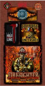 sykel enterprises firefighter cotton panel-fire fighter hold the line 100% cotton quilting panel by sykel