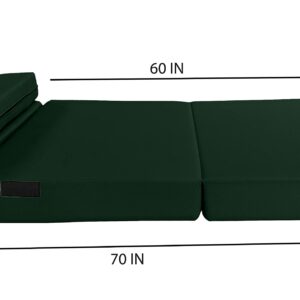 D&D Futon Furniture Portable Folding Bed Mattress, Studio Guest Beds, RV Mattresses, High Density Foam (Hunter Green, 6 x 48 x 80)