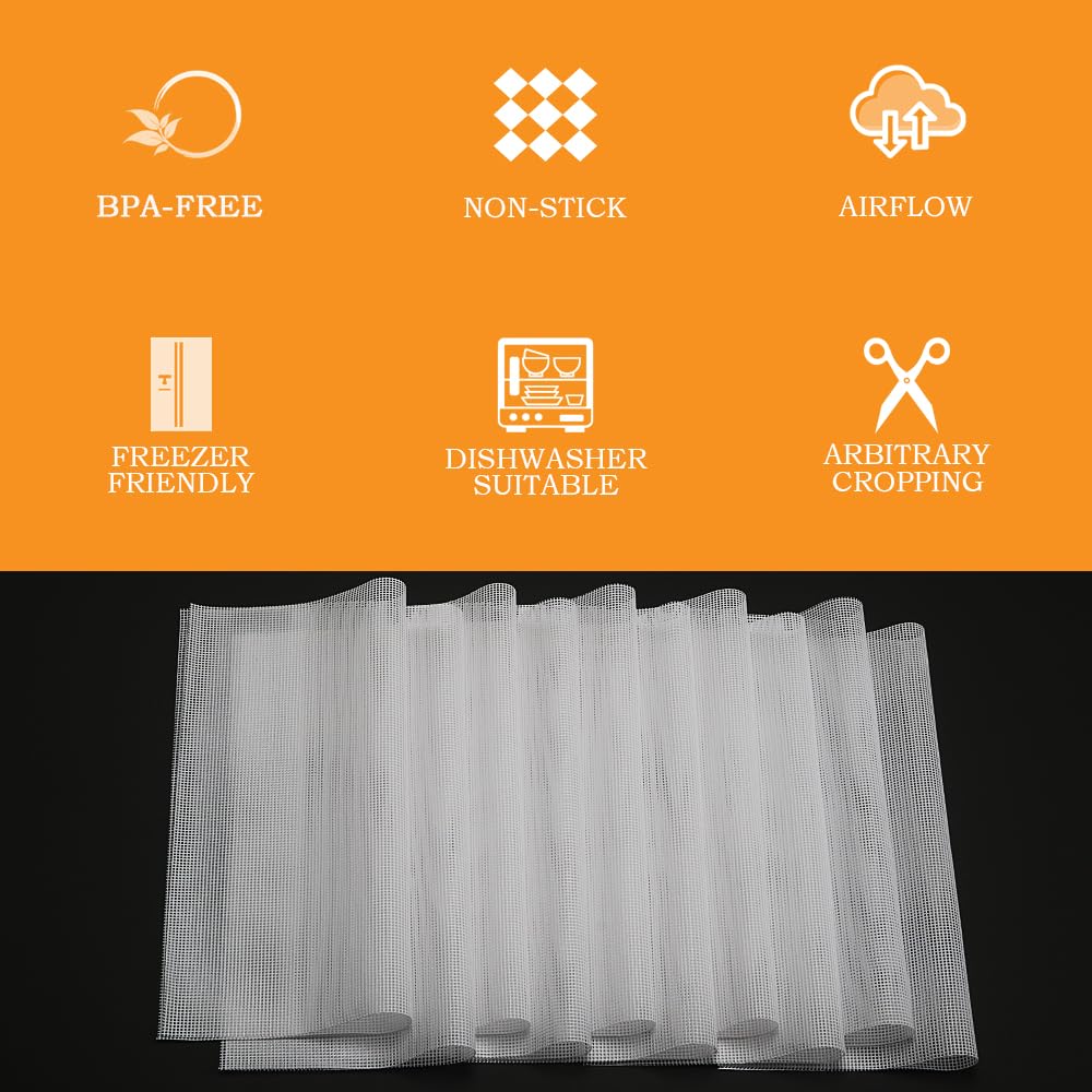 Kispog Silicone Dehydrator Sheets for Food Dehydrator & Freeze Dryer. 20 Pcs/Sets 14x14 in