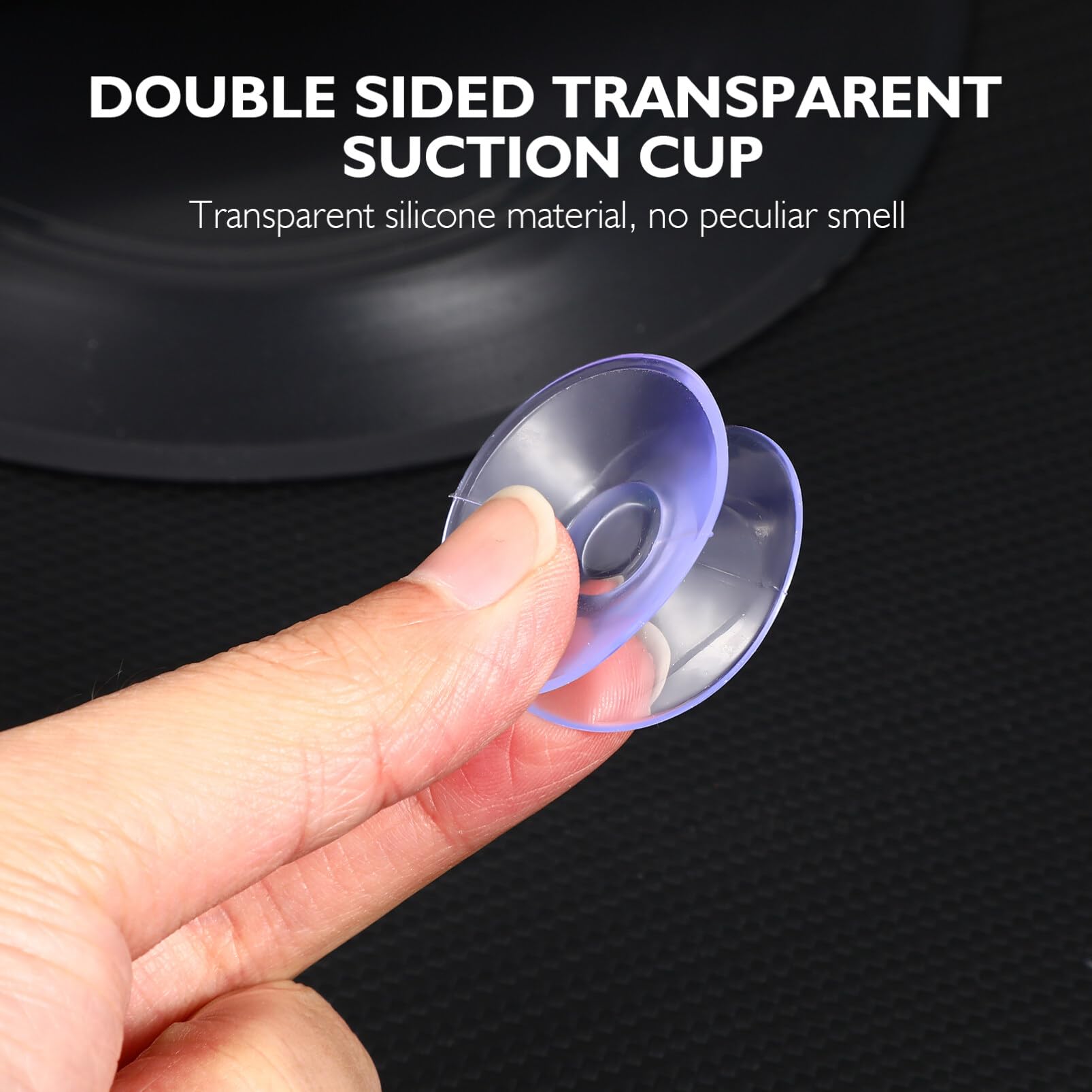 TEHAUX Double Sided Suction Cups, 10pcs Clear Silicone Bumpers Heavy Duty Desk Glass Suction Cups 30mm Double Sided Sucker Pads Bathroom Suction Cup Hooks Small Suction Cups