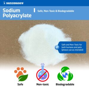 Sandbaggy Sodium Polyacrylate Crystals - Super Absorbent Polymers - Science Experiments, Fake Snow, Ice Packs, Skincare - Non Toxic, Made in The USA (5 lb - 80 oz)