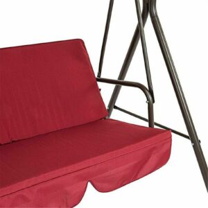 ASkinds Outdoor Patio Swing Cushions 3 Seater and Canopy Replacement, Waterproof Swing Replacement Parts for Outdoor Patio Swing Chair or Hanging Glider Porch Bench Furniture Cover(Red)