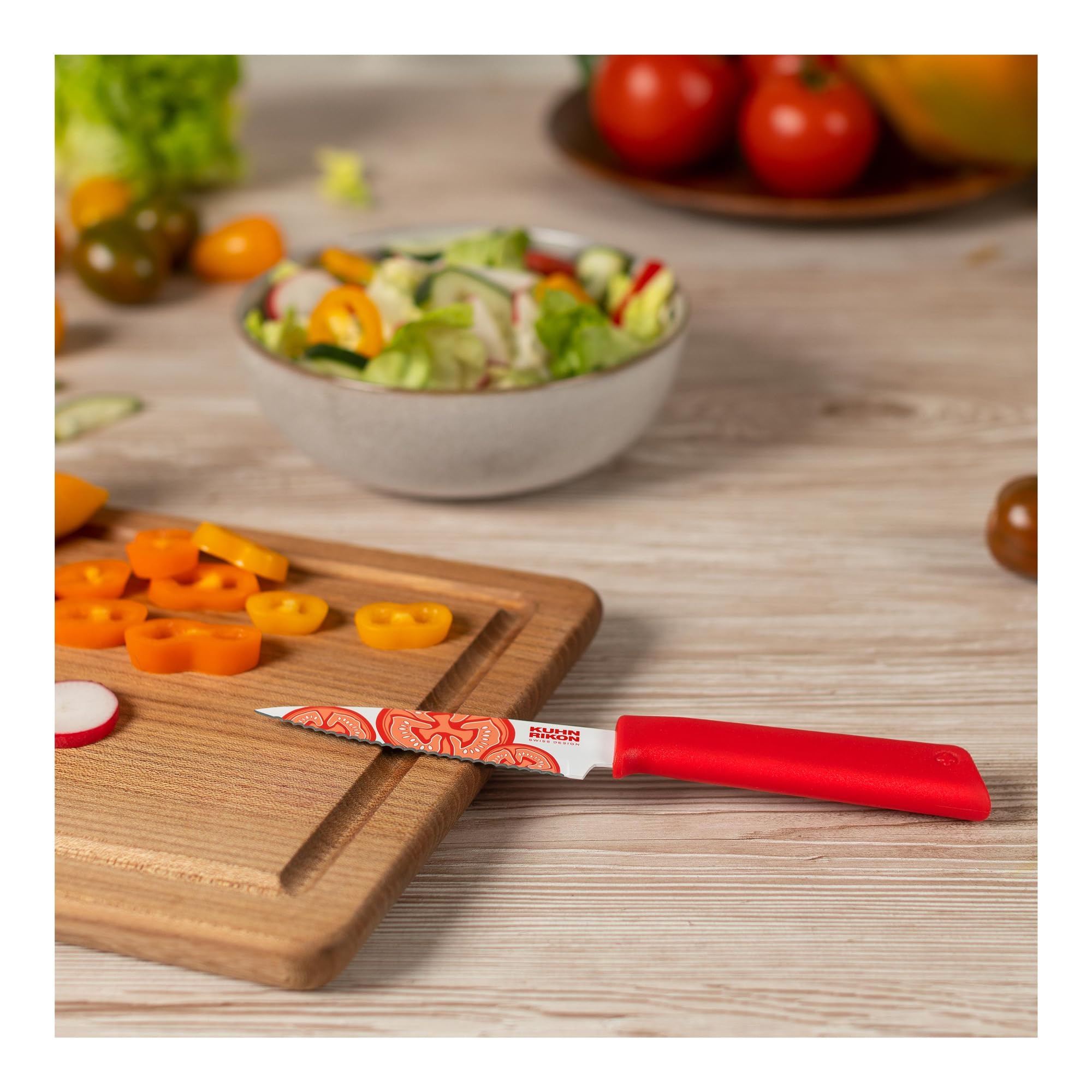 KUHN RIKON Colori®+ Serrated Knife 4" (tomato)