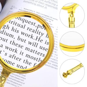 Gold Plated Magnifying Glass Portable Magnifying Lens Metal Magnifying Glass Hand Held Magnifying Glass Detective Kit Golden Magnifying Glass