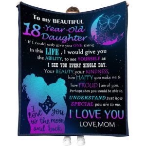 coolim 18th birthday gifts for girls, 18 year old girl birthday gifts,18th birthday gifts,18th birthday decorations for girls, 18 year old daughter throw blanket 60"x50", daughter gifts from mom