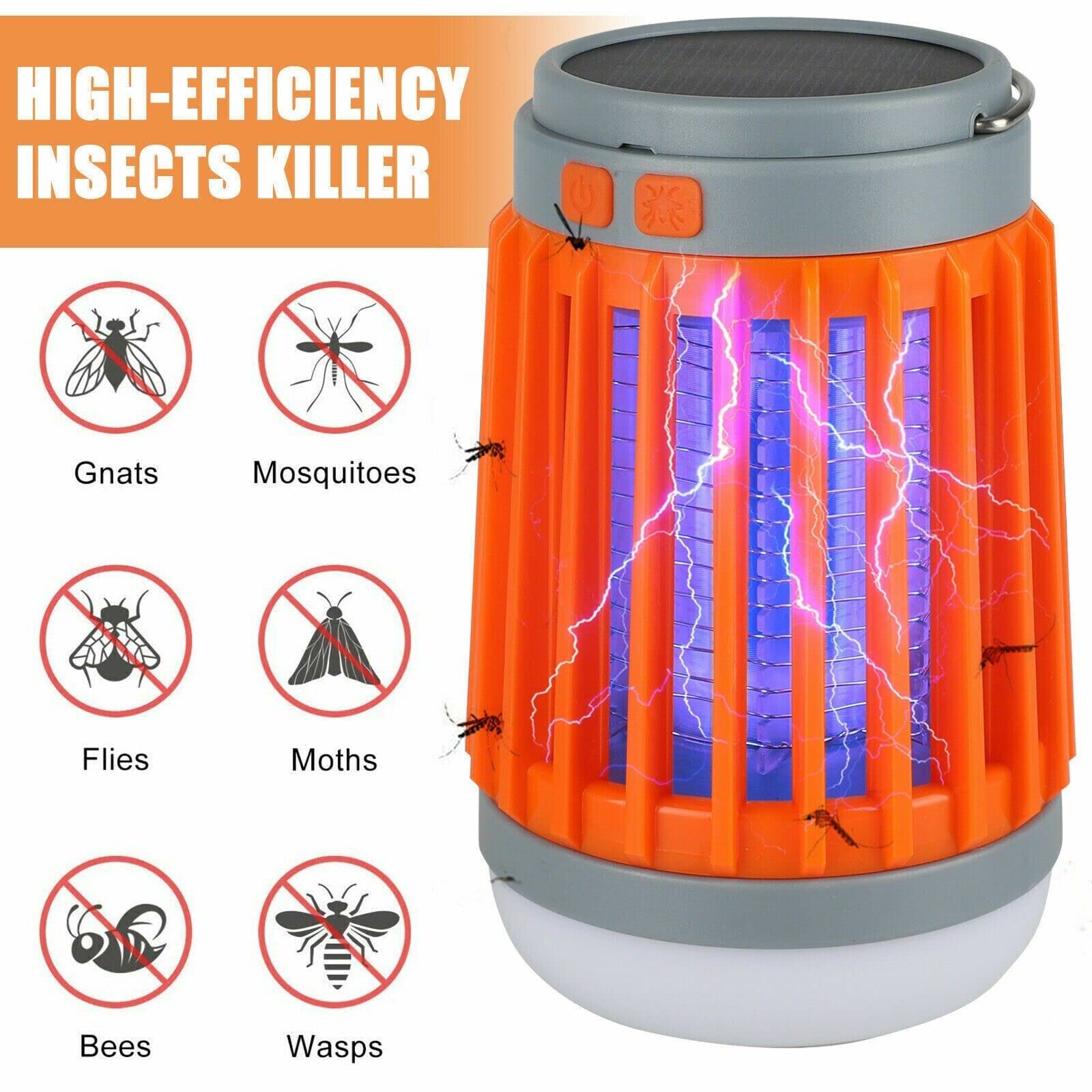 THE PERFECT PART Solar USB Mosquito Killer Light Electronic Fly Bug Insect Zapper Trap Pest Lamp