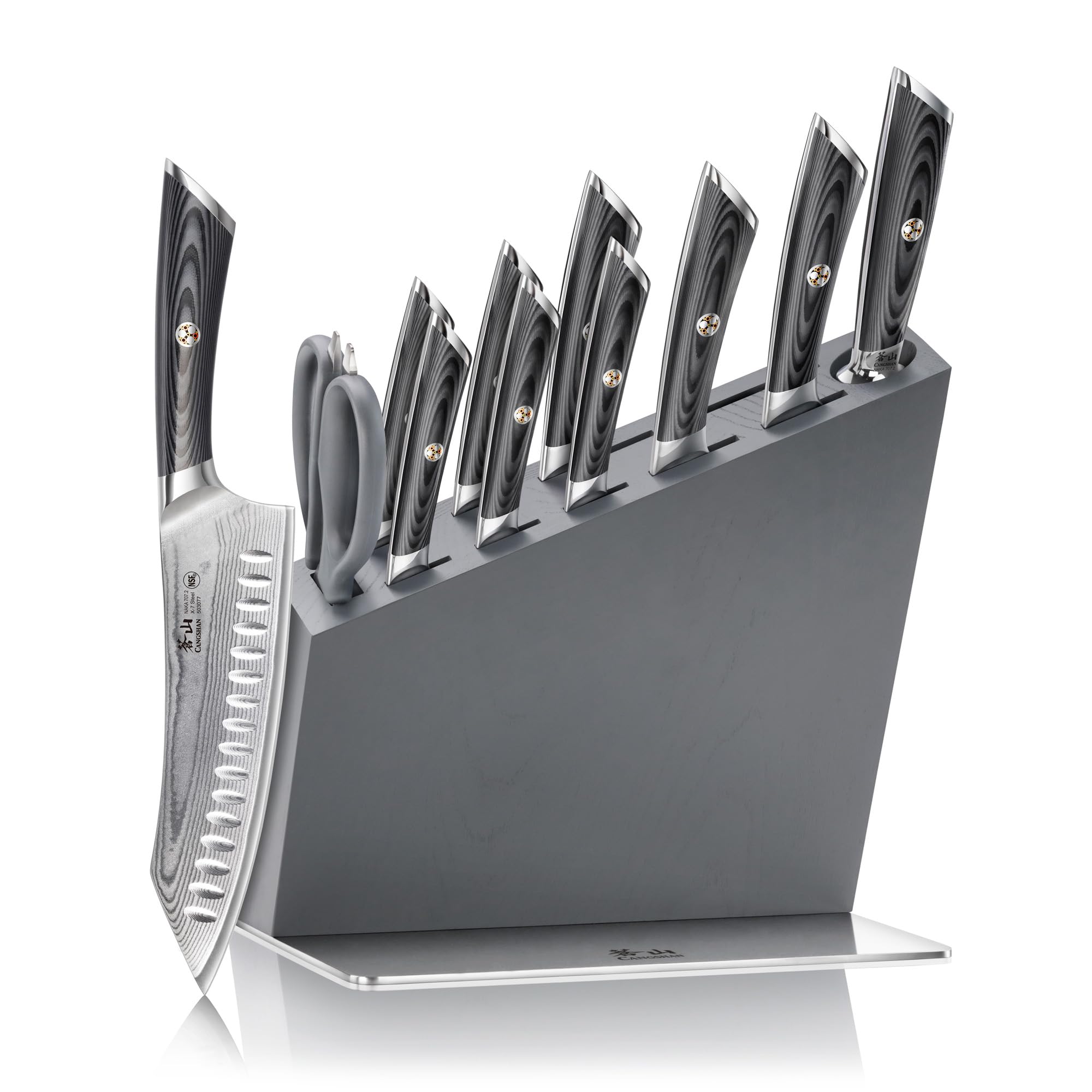 Cangshan NAKA Series X-7 Steel Forged HUA Knife Block Set (12-Piece)