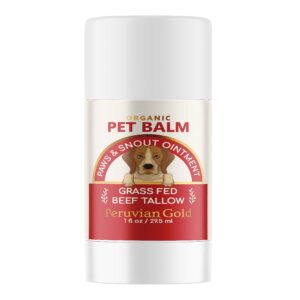 paws & snout balm - 100% organic beef tallow for naturally moisturized and nourished skin, perfect for cracked, dry, or sun damaged skin, with easy-to-use applicator for you and your pet