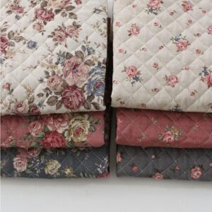 Pre Quilted Diamond Cotton Fabric by The Yard Single Face 44" Wide, Making for Padded Jacket, Interlinings Fabric (Antique Rose Pink)