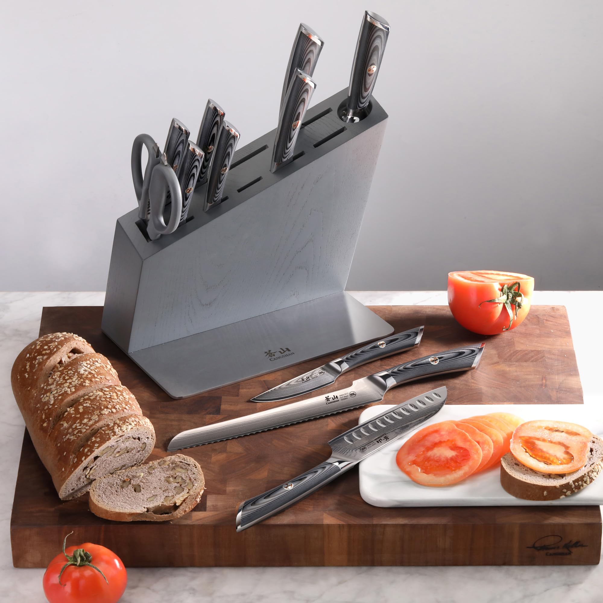 Cangshan NAKA Series X-7 Steel Forged HUA Knife Block Set (12-Piece)