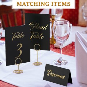 10 Black Reserved Signs with 30 Black Table Numbers and 10 Gold Table Number Holders