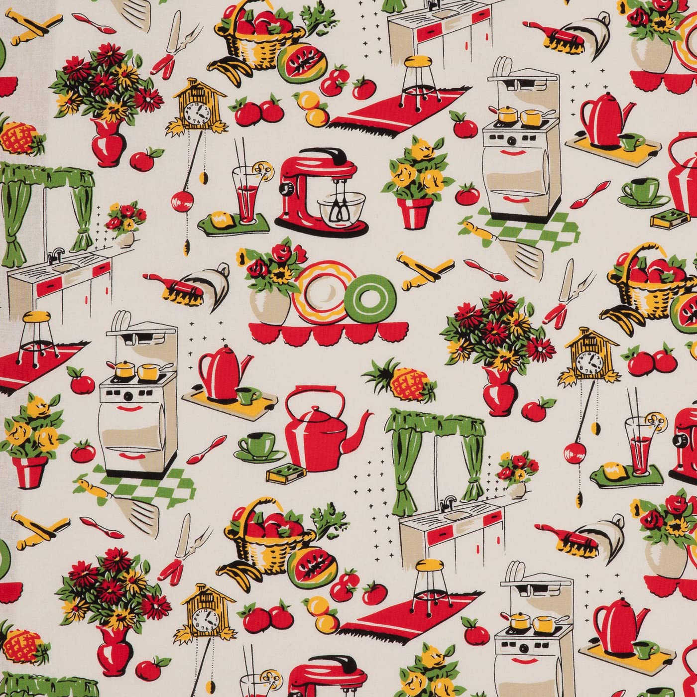 Hobby Lobby Fifties Kitchen Cotton Calico Fabri -1 Yard Piece