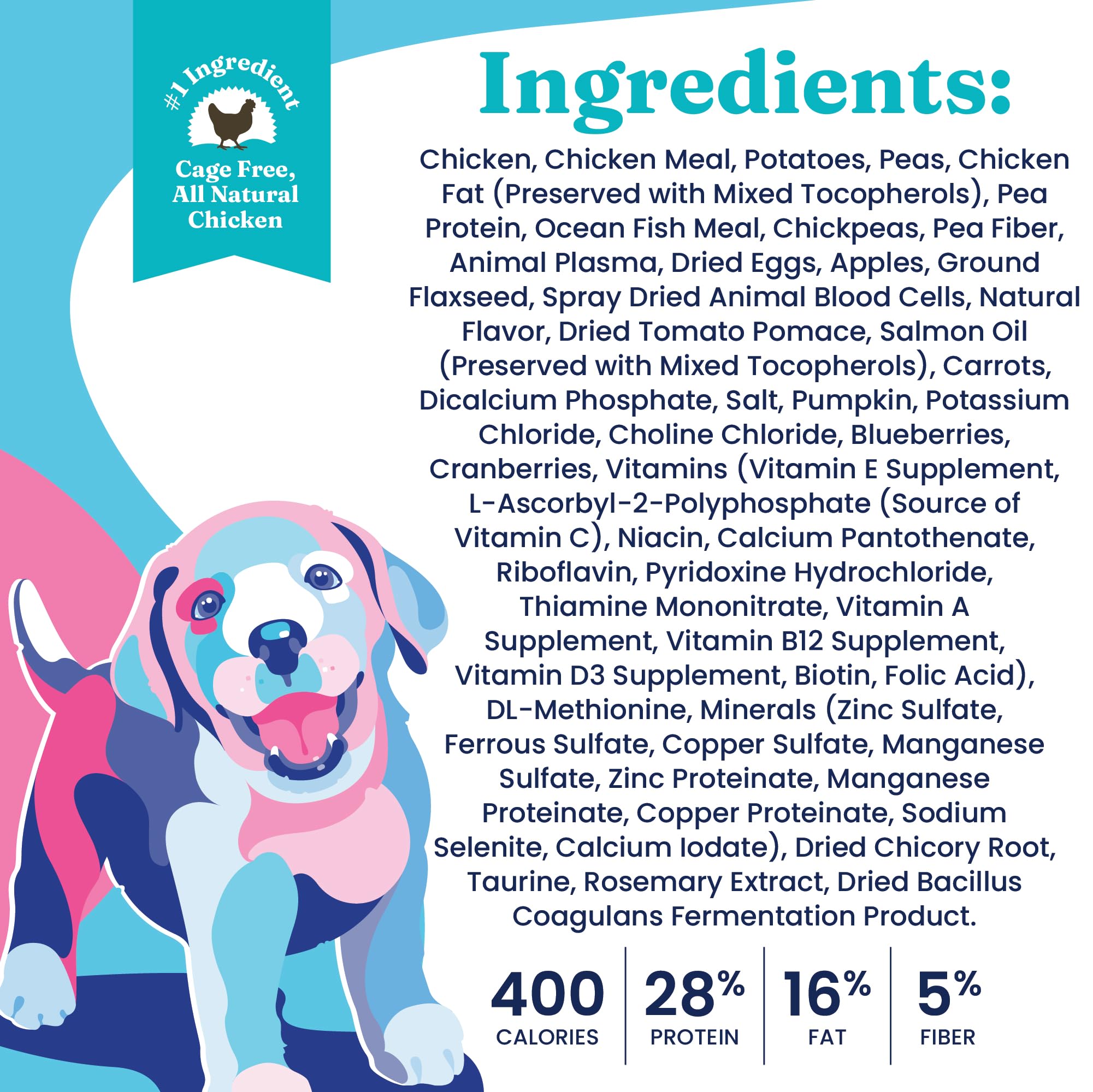 Solid Gold Dry Puppy Food w/Nutrientboost - Made with Real Chicken & Nutritious Superfoods - Love at First Bark Grain Free Puppy Dry Food for Healthy Growth, Energy and Gut Wellness - 3.75 LB Bag