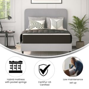 BizChair Dream 10" Hybrid Spring and Foam Mattress in a Box, High Density Foam and Spring Hybrid Mattress for Pressure Relief, Full