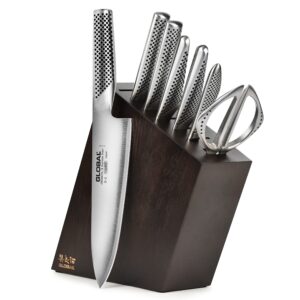 global 8 piece knife set with walnut block