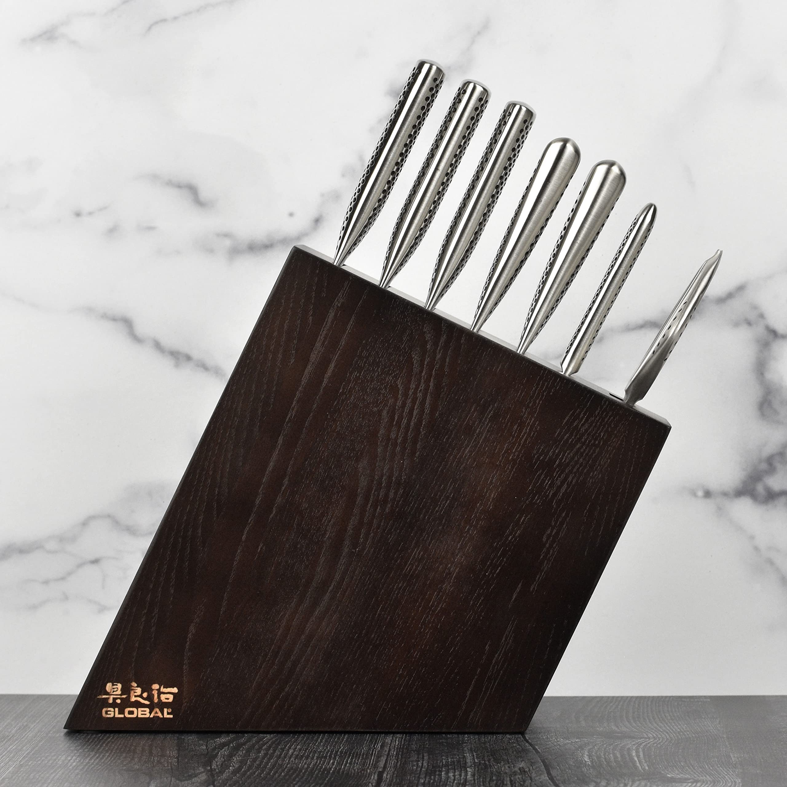 Global 8 Piece Knife Set with Walnut Block