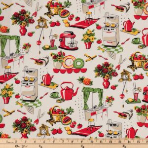 Hobby Lobby Fifties Kitchen Cotton Calico Fabri -1 Yard Piece