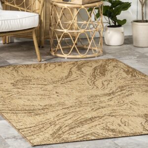 nuLOOM 5' x 8' Outdoor Performance Area Rug, Stain Resistant, Weather Resistant, High Traffic, Patio, Balcony, Outside, Marsha Brown