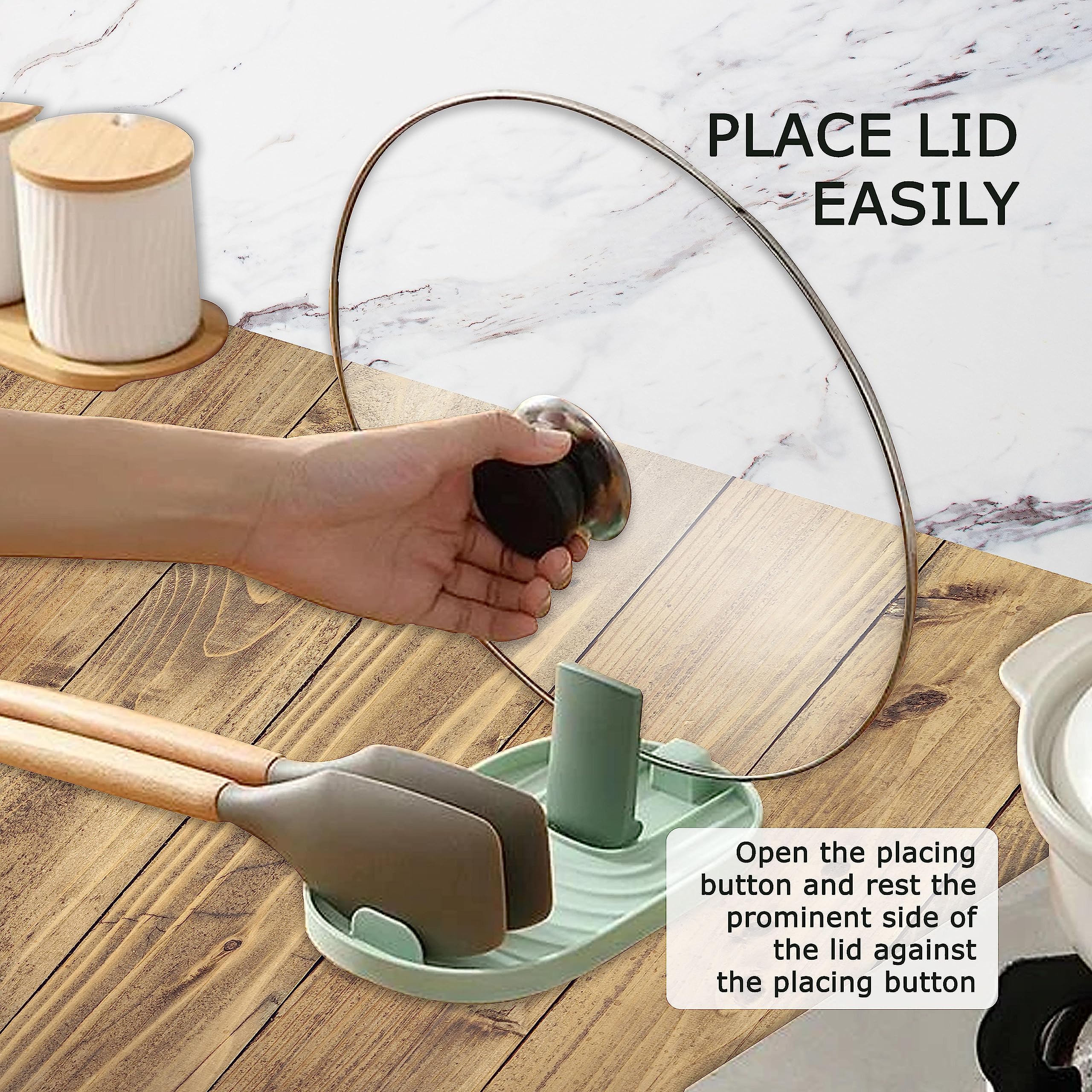 Spoon Holder For Kitchen Counter Keeps Cookware and Lid Within Easy Reach While Preparing Your Meals. stove Utensil Holder Practical Element To Maintain Hygiene and Organization.