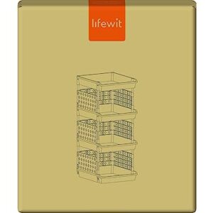 Lifewit Stackable Storage Bins, 4 Tier Stackable Baskets for Closet, Playroom, Kitchen, Food, and Pantry Organization, Large Capacity Stackable Storage Containers Shelves, 13.8 x 11.8 x 28.3 inch