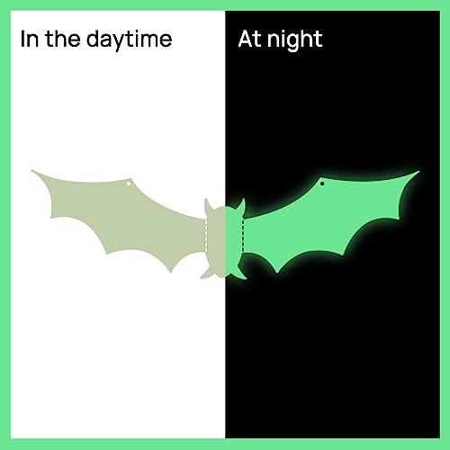 Forbidden Road 12 Pieces Bats Decoration Glow in The Dark Bat Stickers 3D DIY Bats Decor Luminous Bats Wall Decor Bats Decor Wall Stickers Bat Decals (12pcs, Green)