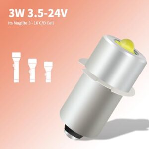 2Pack LED Upgrade Flashlight Bulb DC4-24V 3V-6V 4.5v 6V 12V 18V 3W P13.5S Led Conversion kit for Ryobi Milwaukee Craftsman Lamp Upgrade LED Bulb Replacement Bulb for Torch Tooling Lantern Bulbs (2)