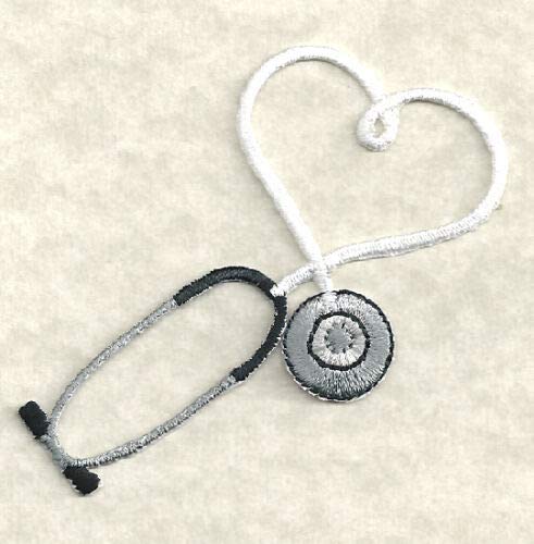 White Stethoscope Patch Iron On Medical Patches Applique