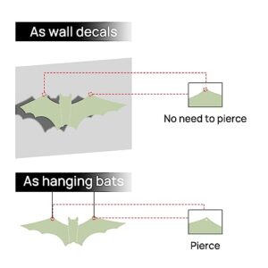 Forbidden Road 12 Pieces Bats Decoration Glow in The Dark Bat Stickers 3D DIY Bats Decor Luminous Bats Wall Decor Bats Decor Wall Stickers Bat Decals (12pcs, Green)