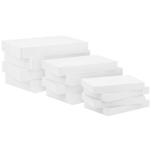 Hallmark White Gift Boxes, Assorted Sizes (12 Boxes with Lids: 4 Small 11", 4 Medium 14", 4 Large 16") for Birthdays, Mother's Day, Baby Showers and More