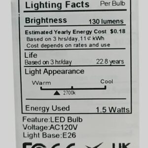 ZEQIDOU Low Watt LED Light Bulbs 1.5W Equivalent 10W 15W 20W Light Bulb, A15 LED 15 Watt Light Bulbs Soft White 2700K Low wattage 120v E26 Standard Base Small Light Bulb(4 Pack)