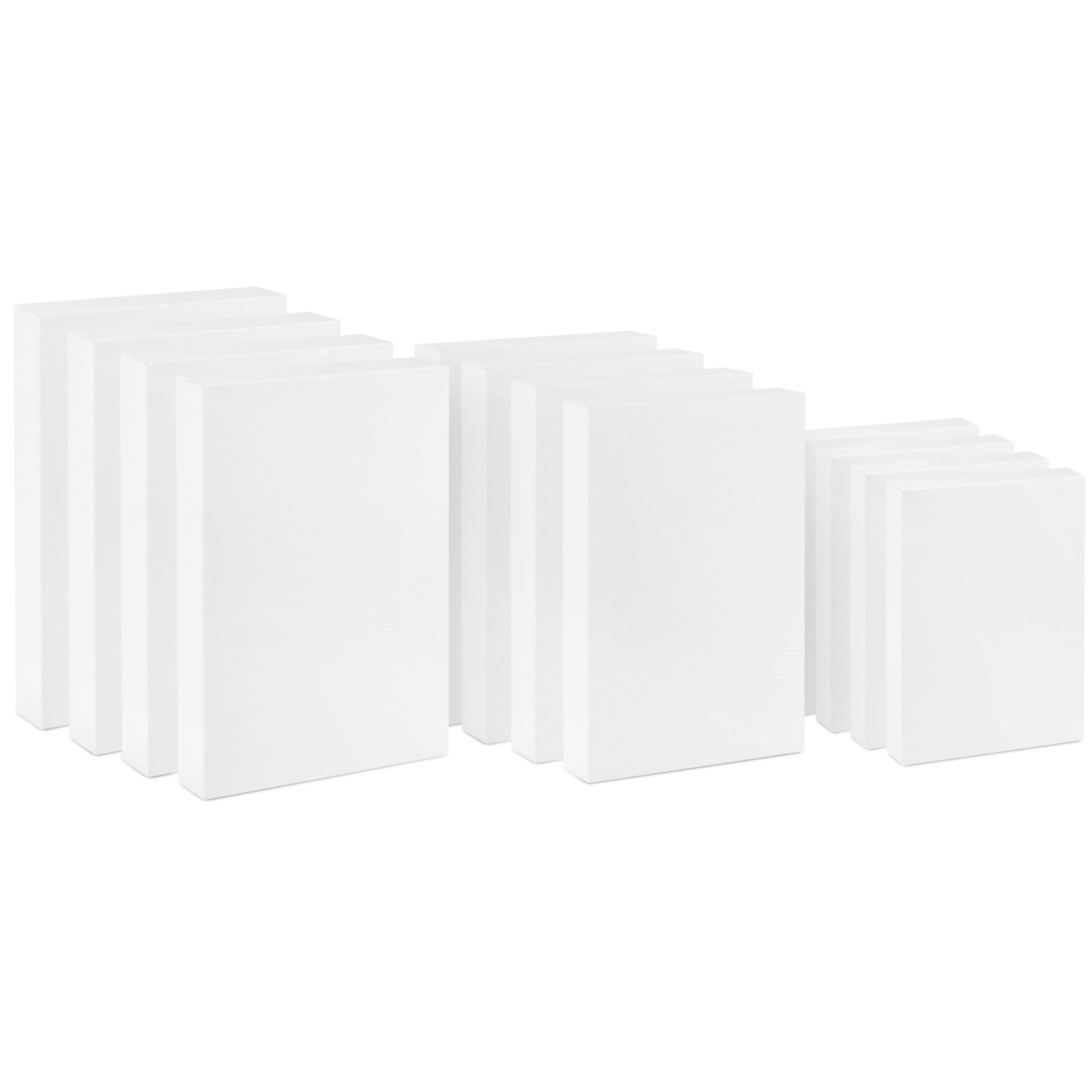 Hallmark White Gift Boxes, Assorted Sizes (12 Boxes with Lids: 4 Small 11", 4 Medium 14", 4 Large 16") for Birthdays, Mother's Day, Baby Showers and More