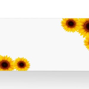 RokAPary Sunflower Tented Table Place Cards, for Wedding, Bridal Shower, Bachelorette or Engagement Party, Dinner Parties, Banquets, Easy Folding, 2"x3.5" Pack of 50 Cards, Made in USA