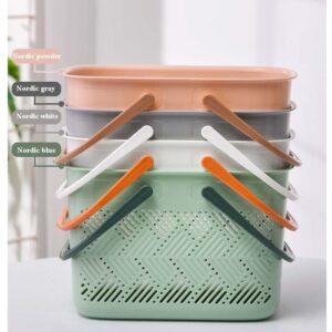 kamuavni Shower Caddy Portable,College Dorm Organizer Plastic Bathroom Storage Organizer Bins Cute Shower Caddy Basket With Handle Portable Caddy Basket 11.8 * 7.1 * 7.9 inch - Grey