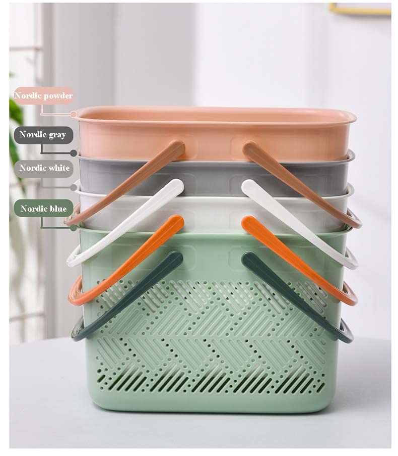 kamuavni Shower Caddy Portable,College Dorm Organizer Plastic Bathroom Storage Organizer Bins Cute Shower Caddy Basket With Handle Portable Caddy Basket 11.8 * 7.1 * 7.9 inch - Grey