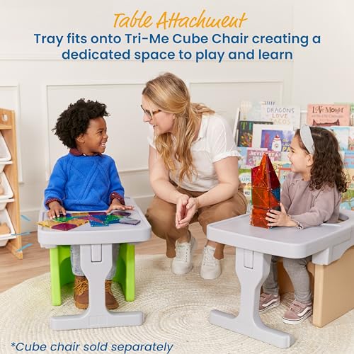 ECR4Kids Tri-Me Cube Chair Desk, Accessory for Cube Chair, Light Grey