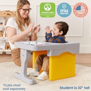 ECR4Kids Tri-Me Cube Chair Desk, Accessory for Cube Chair, Light Grey