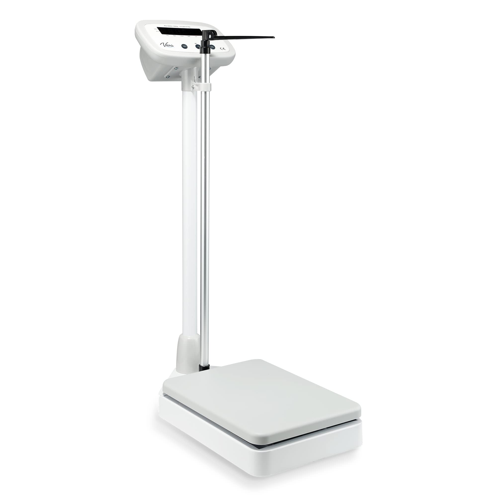 AdirMed Digital Physician Scale with Mechanical Height Rod - Eye-Level Measuring Station for Body Weight, Height & BMI - Ideal for Gyms, Medical Facilities & Rehabilitation Centers