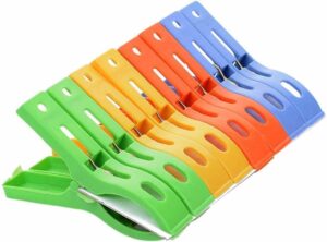 8 pack clothes pins beach towel clips clothes pegs large clips clamps, beach towel holder on lounge chairs lawn chair keep your towel from blowing away plastic clothes pegs hanging clip clamps