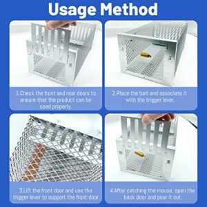 Humane Mouse Trap,Combined Automatic Continuous Rat Traps Cage, Extended Metal Rat Trap,Sensitive Pedal Trigger, Easy to Set Mice Catcher for Indoor and Outdoor