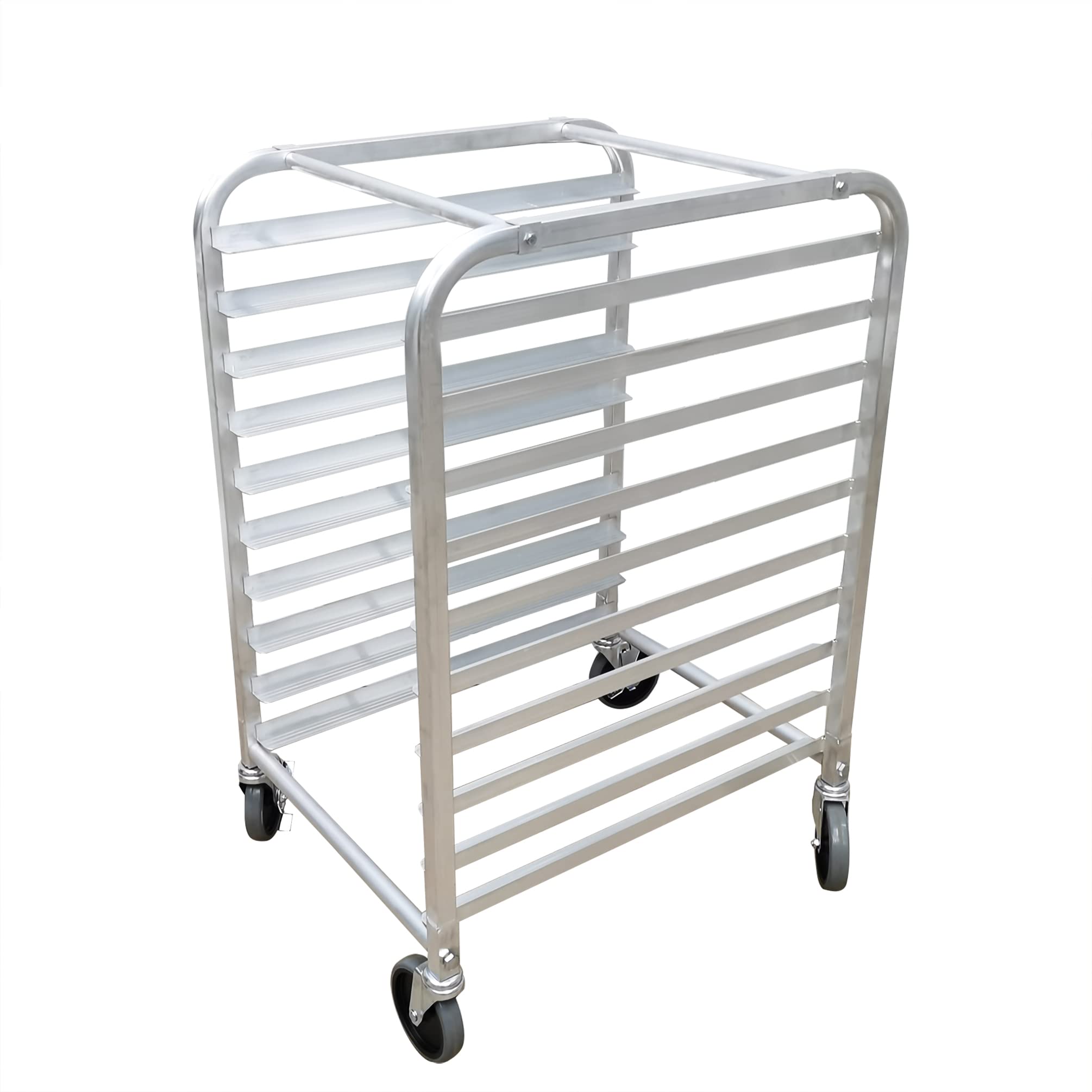 Foodservice Speed Rack Commercial-Grade Aluminum 10-Tier Sheet Pan/Bun Pan Storage Display Rack, 26" L x 20" W x 38" H with Wheels, Takes 13X18 & 18X26" Pans 10163-NPF